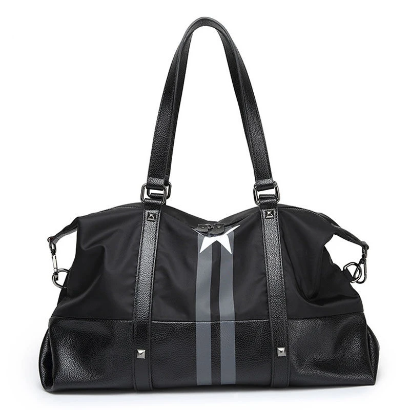 

Big Capacity Waterproof Oxford PU Leather Sport Bag For Women Gym Fitness Striped Shoulder Handbag Yoga Bag Luggage Sac De Sport