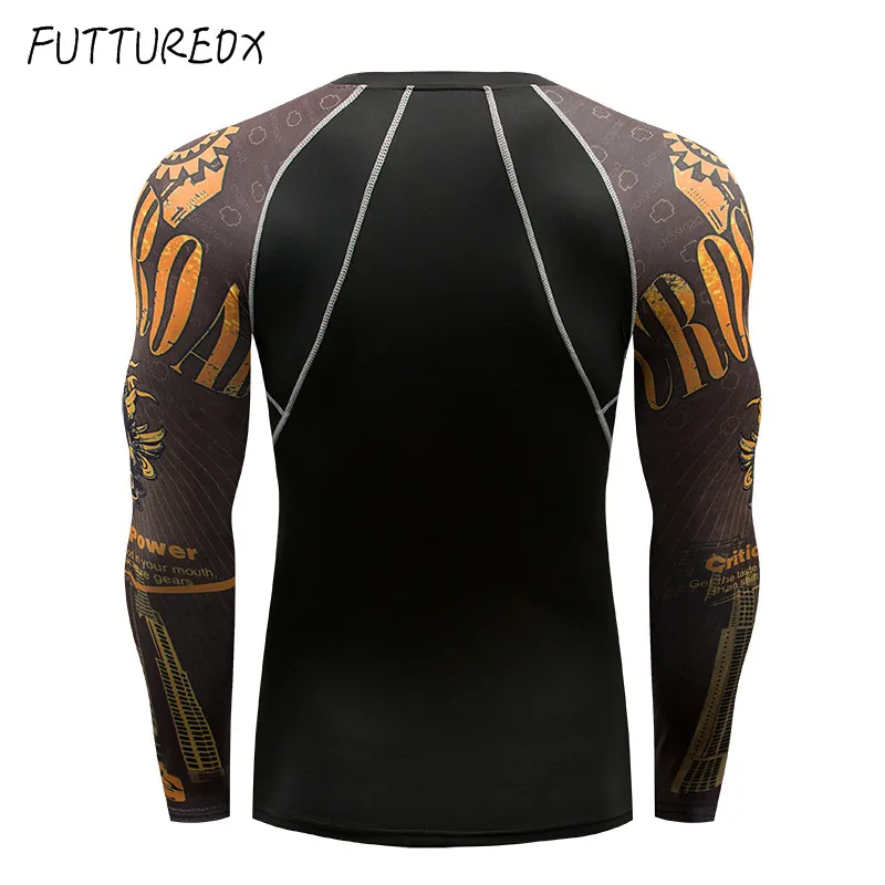 High stretch 2018 men's T-shirt MMA skull long-sleeved T-shirt men's compression shirt fitness bodybuilding sportswear suit High stretch 2018 men's T-shirt MMA skull long-sleeved T-shirt men's compression shirt fitness bodybuilding sportswear suit