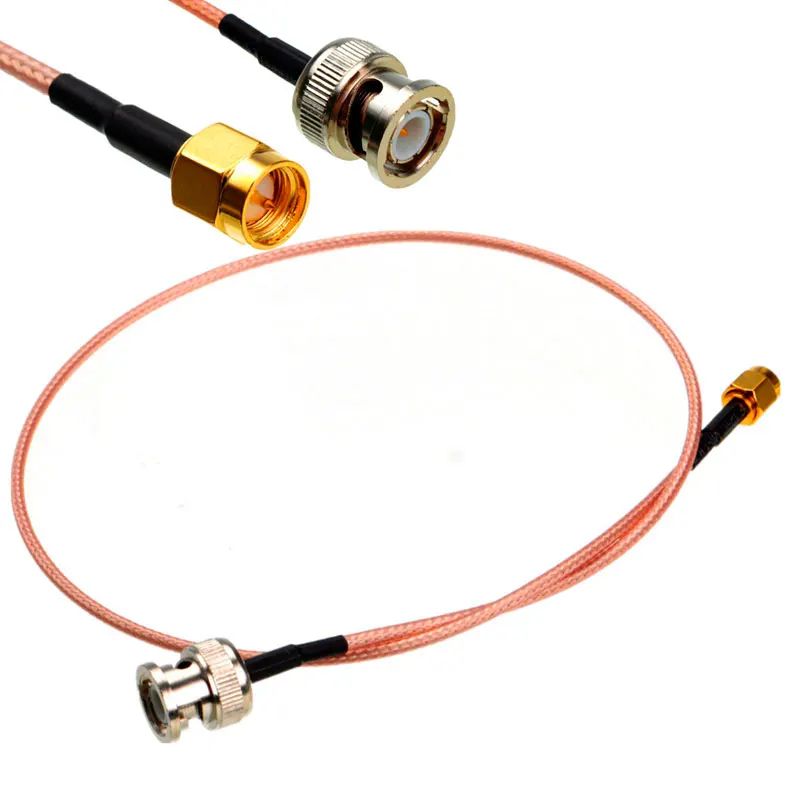 

High Quality 50CM Cable Connector BNC Male Jack Plug To SMA Male Straight Crimp RG316 Pigail Connect Line VE