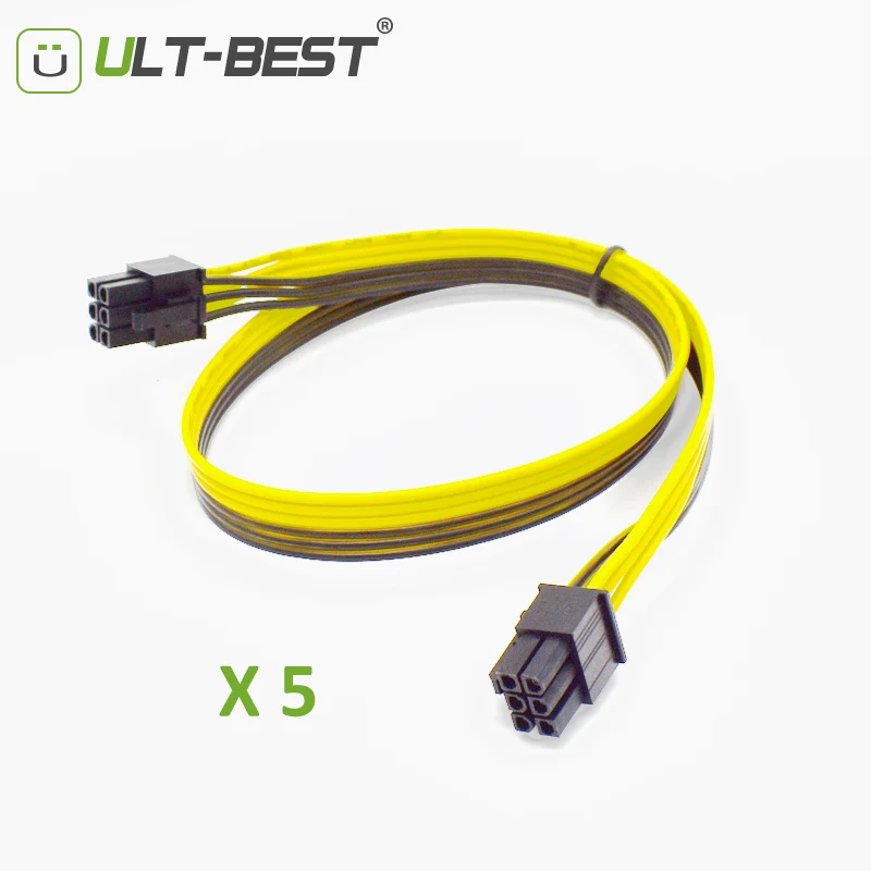Кабель ult best 5 шт./лот PCI E PCIE Express 6P папа к 6 контактам видеокарта кабель питания BTC