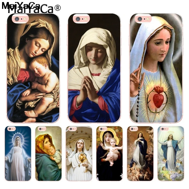 MaiYaCa Статуя Девы Марии для iPhone 4S SE 5C 5S 5 6 6S 7 8 Plus X XR XS MAX чехлы телефонов прозрачные