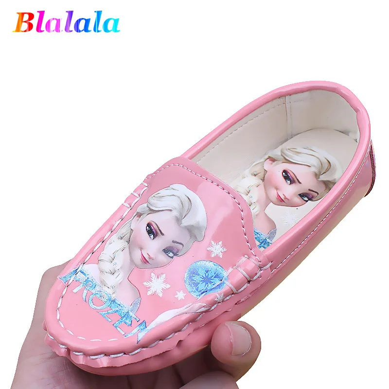 Kopen 2018 Herfst Lente lakleer cartoon prinses flikkeren baby meisjes deeg schoenen kinderen platte schoenen kinderen zachte schoenen 15 20.5 cm