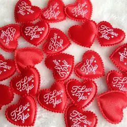 HL горячие продажи 100 шт. красный мягкий «любящее сердце» DIY пришивания аппликаций Свадебные украшения 35 мм a138