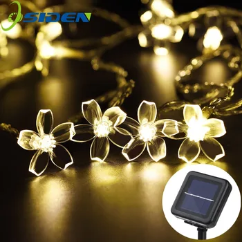 

Peach Flower Led Solar Lamp Strings Light 5M 7M Outdoor Waterproof Decoration Lighting XAMS Fariy Christmas Lights Garden