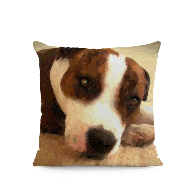 Чехлы для подушек в стиле ретро с изображением милых собак потертый боксер собака Английский бульдог бультерьер наволочка лиса диванная декоративная подушка - Цвет: 5