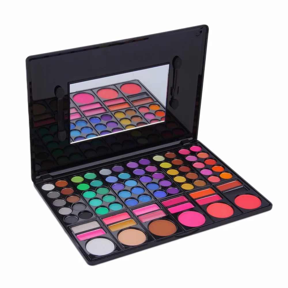 

Professional 78 Color Pearlescent Eye Shadow Eyeshadow Palette Cheek Blusher Lip Gloss Makeup Pallete With Make up Mirror Tool