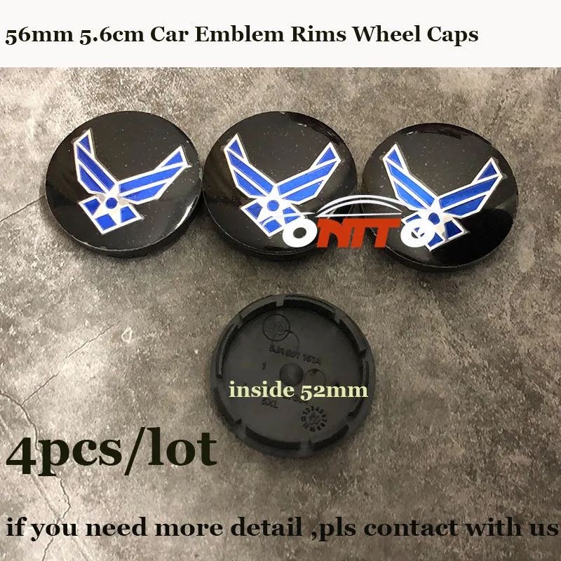

4PCS 56mm ABS Car Emblem Wheel hub Caps Car accessories Navy LOGO Modified Auto wheel center covers fit all car series