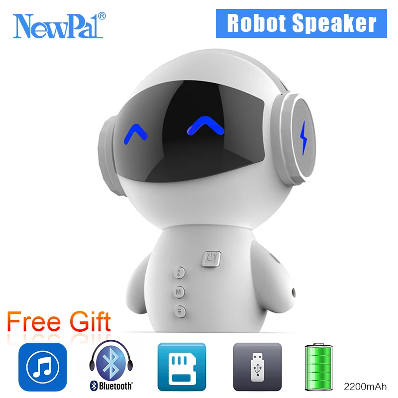 

NewPal Robot Bluetooth Speaker Mini Portable Speakers Wireless MP3 Audio Player Power Bank TF Card For All Phones With Mic
