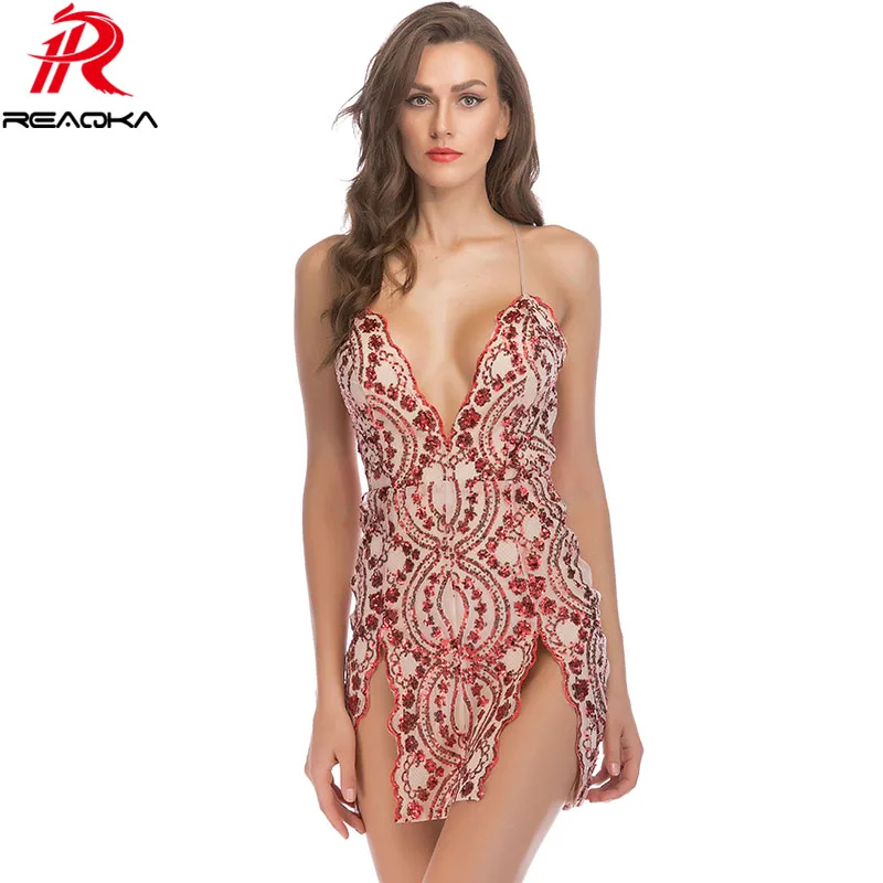 

Sexy Strap Sequins Summer Dress Women V neck Backless Elegant Luxury Black Red White Gold Nightclub Party Dresses Vestidos 2018
