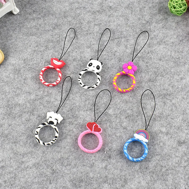 Universal Silicone Lanyard For Keys Phone Straps For iPhone 7 8 Plus 6S Mini Cartoon Cute Soft Ring Cellphone Accessories SMSNXY