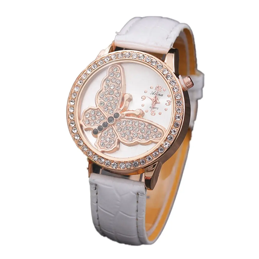 Women 3D Butterfly Watch Ultra Thin Quartz Analog Watch 3D Butterfly