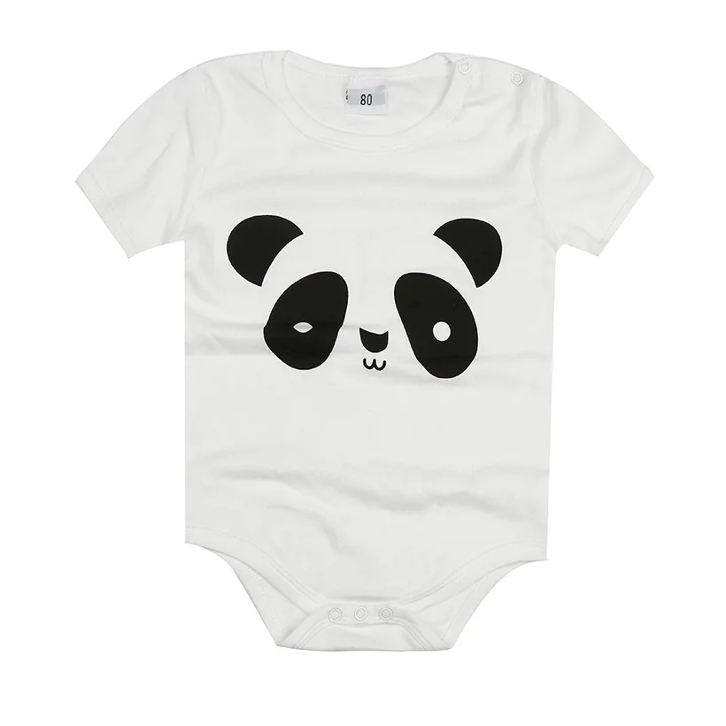 

100% Cotton Baby Bodysuits White Fashion Unisex Newborn Clothes White Panda Baby Girl Jumpsuit Babywear Boys Shirts Short Sleeve