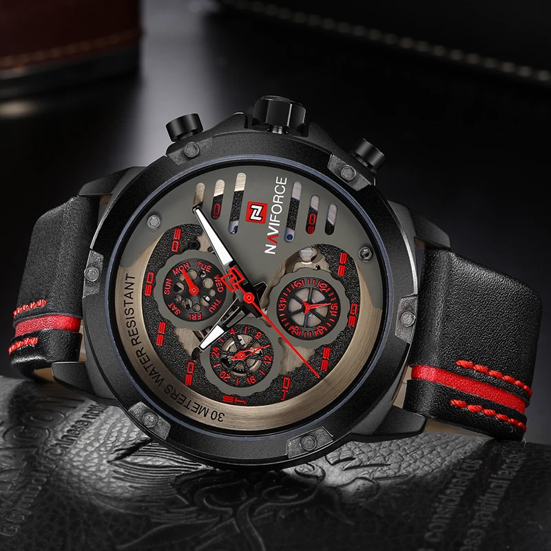 Часы наручные NAVIFORCE Мужские кварцевые роскошные Брендовые спортивные