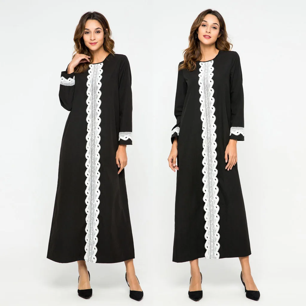 Мусульманское платье 2019 Для женщин с сеткой и блестками, Исламская мусульманская абайя кафтан платье Турецкий длинные платья