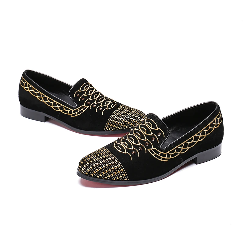 Broderie New Slip Véritable Mens En Mode Party Occasionnels De 46 Sur Business Black Quotidienne Cuir Taille Loisirs Chaussures Hommes Travail pzw8xqzrCt