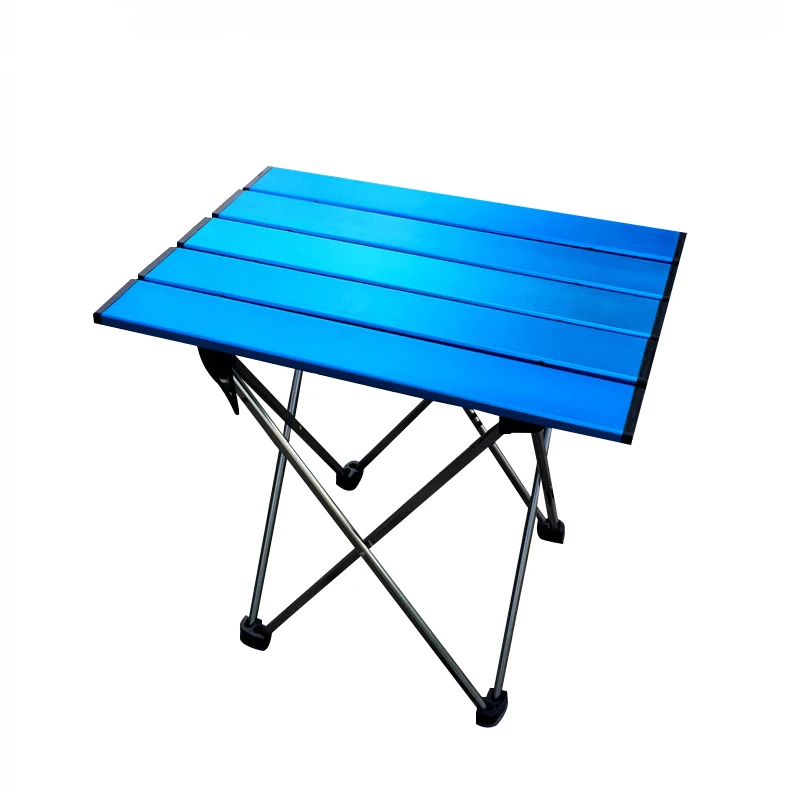 Portable Foldable Folding Table Camping BBQ Hiking Blue Mini for Backpack Desk Traveling Outdoor