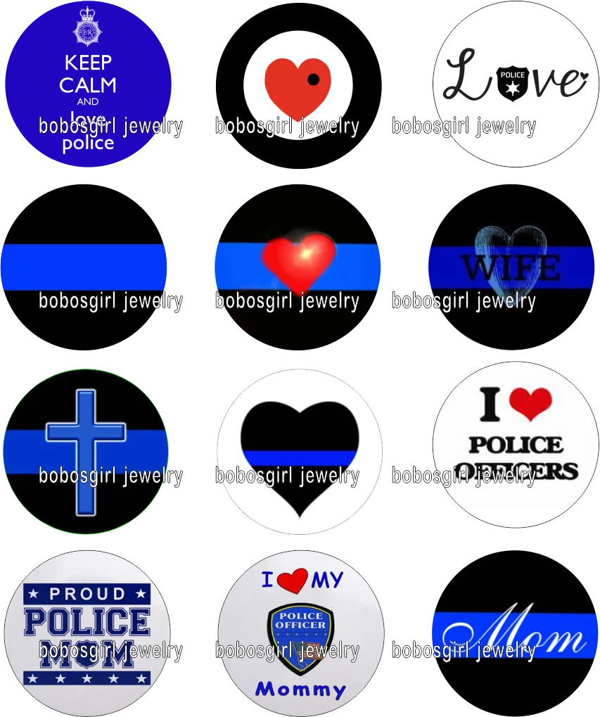 LOVE POLICE glass snap buttonphoto круглый кабошон Gl383 | Украшения и аксессуары