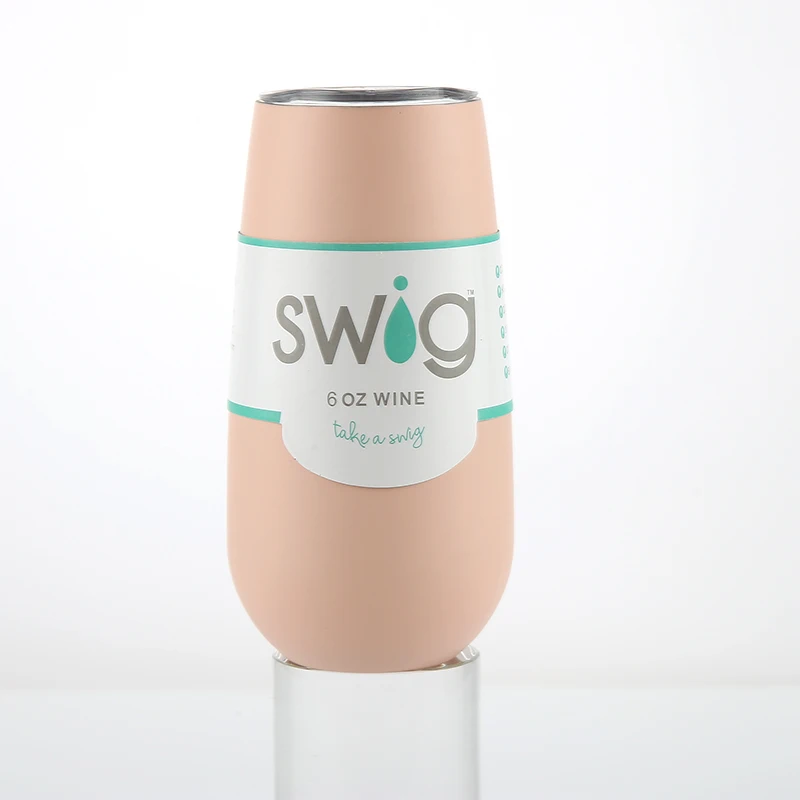 Swig Wine Cup Champagne Beer 9oz 6oz Camo With Lids Termos Stemless Flute Stainless Swig Tumbler Thermos Vacuum Flask Insulated - Цвет: F-6oz