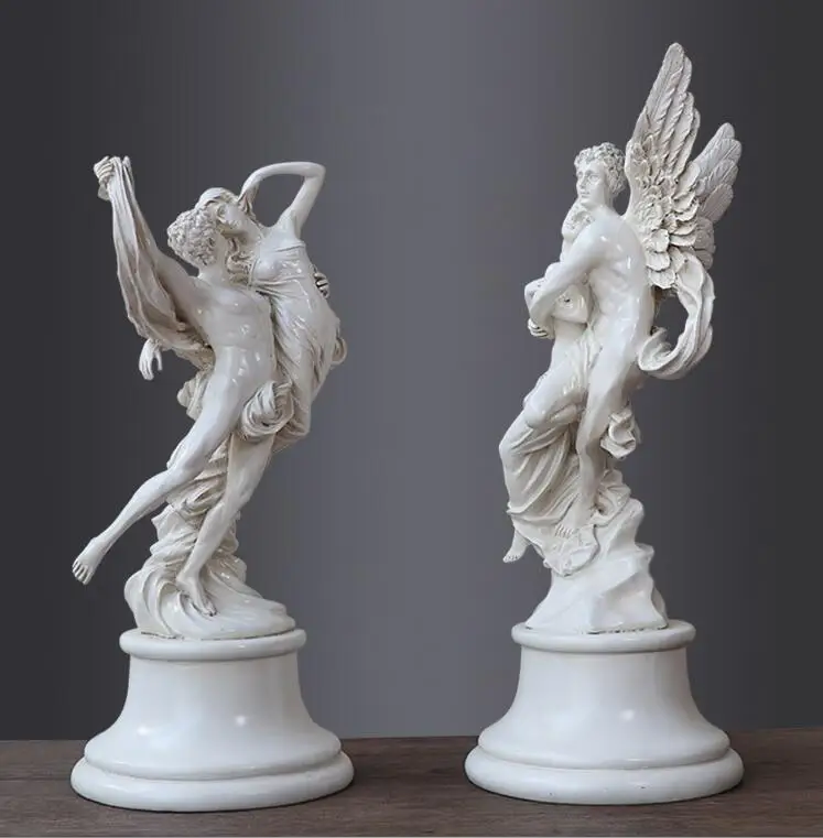 Ancient Greek mythology love character sculpture, modern resin angel crafts, lover statue home decorations wedding birthday gift Ancient Greek mythology love character sculpture, modern resin angel crafts, lover statue home decorations wedding birthday gift