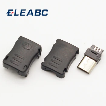 

10pcs Micro USB 5 Pin T Port Male Plug Socket Connector&Plastic Cover for DIY Dropshipping Top Sale