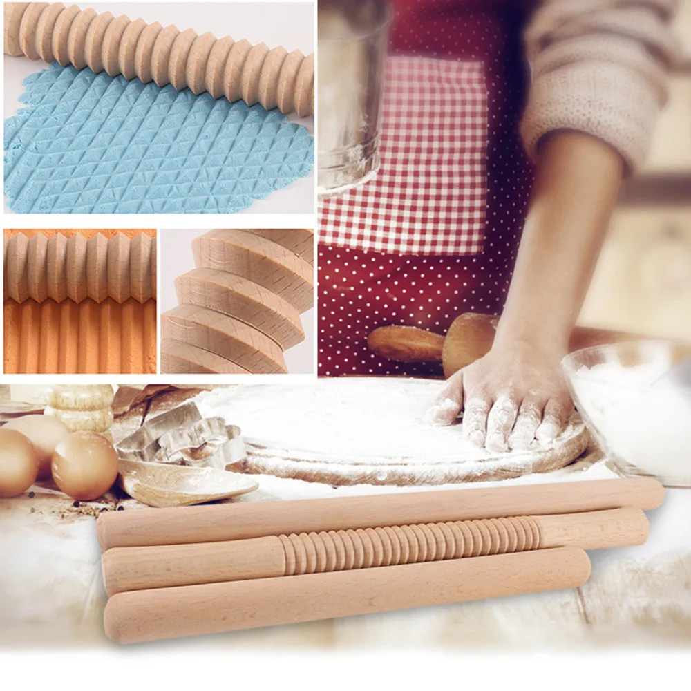 

Xmas Noel Dinner Decor Natal New Year Decoration Rolling Pin Engraved Carved Wood Embossed Rolling Pin Kitchen Tool home decor