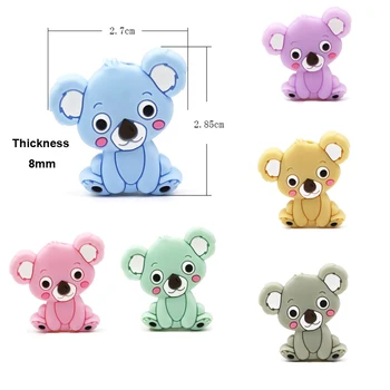 

Silicone Koala Teether Chew Beads DIY Pacifier Clip Chain Necklace Baby Chewable Toys Pendent Neckalce pacifier Nursing Gift