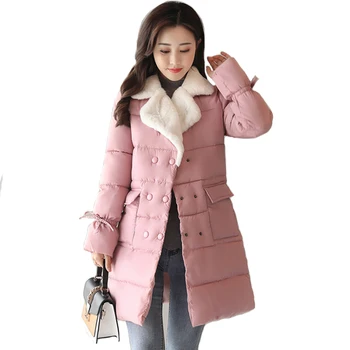 

2018 jacket women winter lamb warm turn-down collar fashion winter coat women autumn breast-button outerwear for women parka