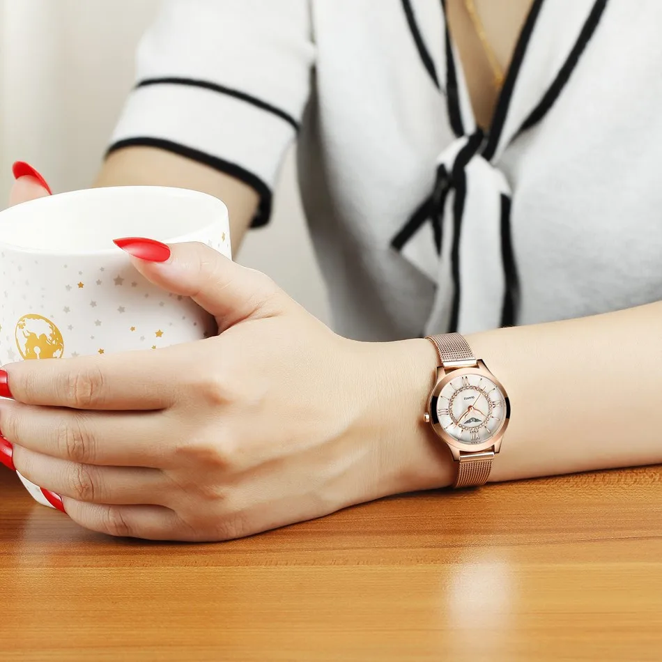 GUANQIN Women Watches Fashion Casual Quartz Watch Gold Women Bracelet Watch Stainless Steel Strap relogio feminino famous brand  (3)