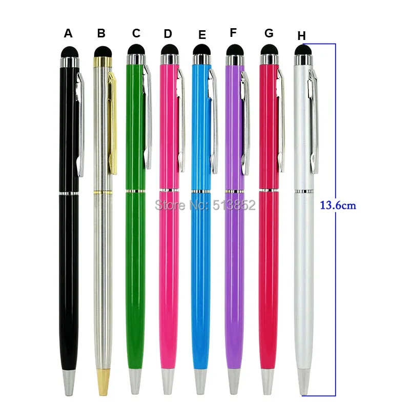 KTG1089_6_2 in 1 Stylus Touch Pen + Ball Pen iPhone 6S 7 7 Plus iPad 4 5 6 iPod Touch Suit for Universal Smart Phone Tablet PC Pen