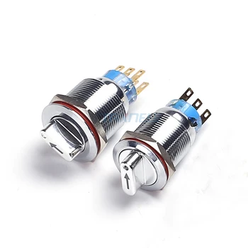 

19mm 22mm metal rotary push button brass 2-3 position selector Switch Press Button Rotate button rotation knob metal switch