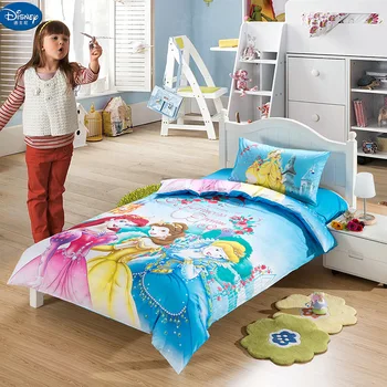 

100%Cotton Children Bedding Sets Soft bed set girl Princess duvet cover pillowcase sheet Mat cover Cartoon bedding