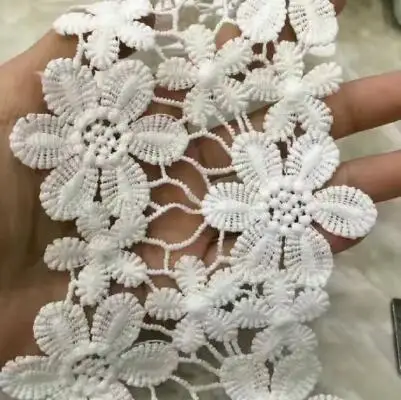 

15Yard White Polyester Milk Silk Lace Trim Wedding Embroidered Dress Diy Curtain Handmade Patchwork Ribbon Sewing Supplies Craft