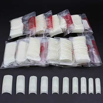 

500pcs Nail Tips False Fake Nails Half Cover Finger Nails Artificial Acrylic Nail French Style Manicure UV Gel Builder Natural