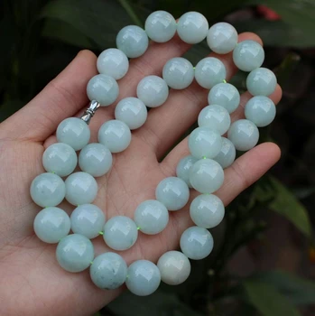 

Natural Burma yu old pit ice waxy male big bead yu necklace beads pendant genuine/
