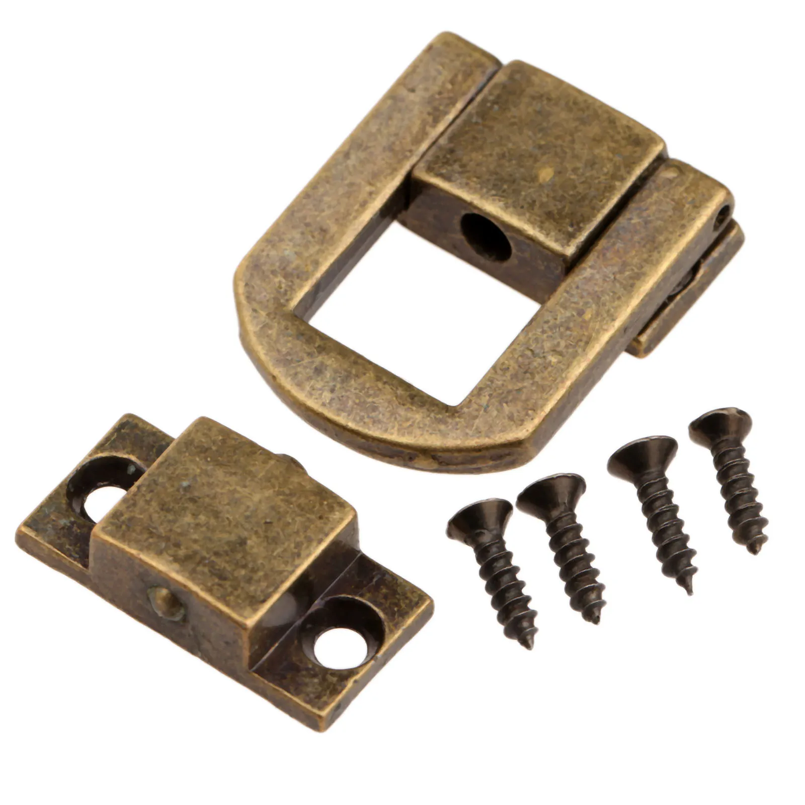 1Pc Antique Bronze/Gold Jewelry Chest Gift Wine Wooden Box Case Toggle Latch Hasp Leather Bag Handbag Purse Lock w/Screw 25x20mm