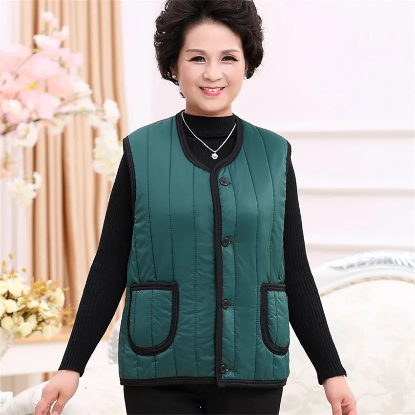 Autumn Winter Women Parka Vest Coats New Warm Thick Down Cotton Vests Jacket Female Plus Size 4xl Sleeveless Waistcoat Tops A607