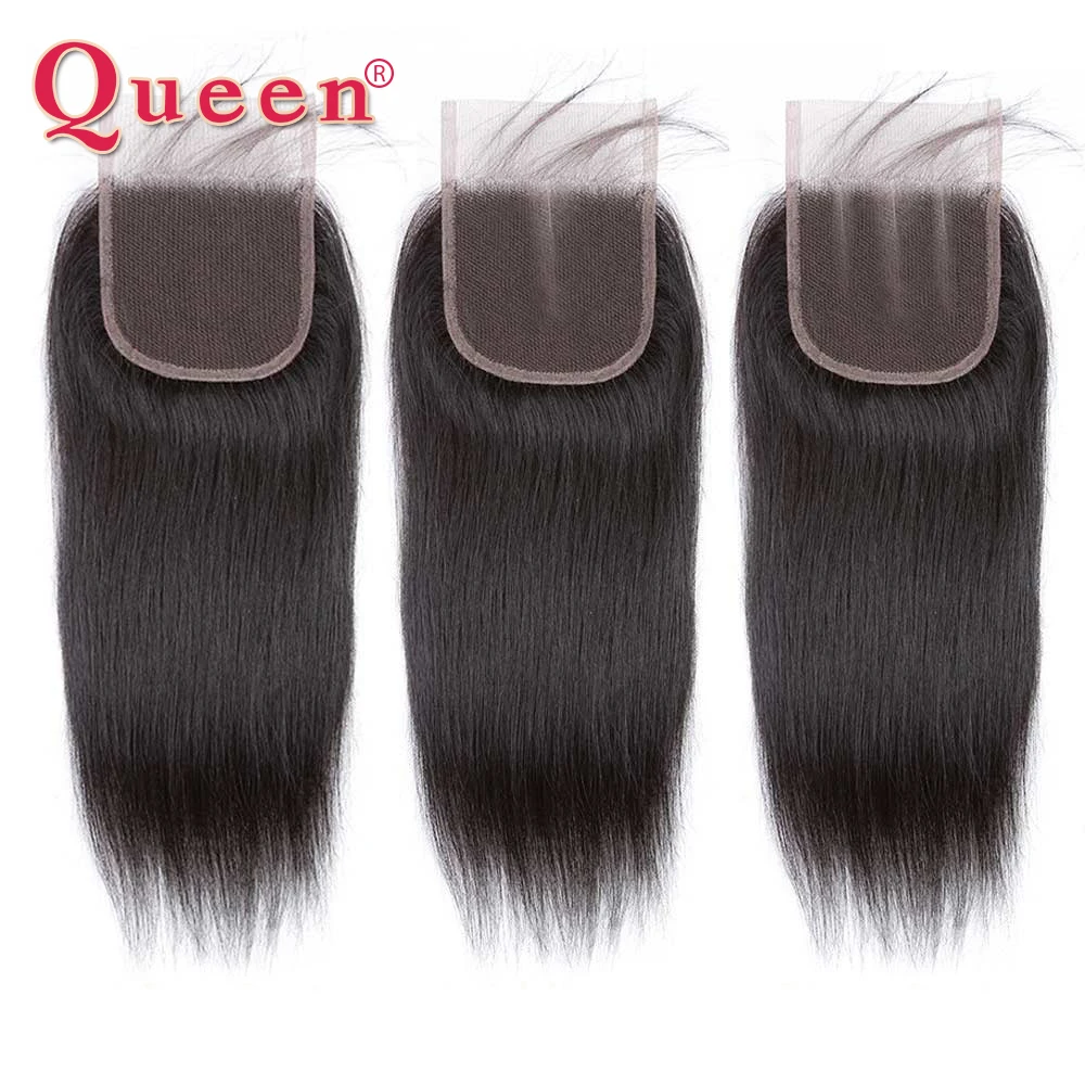 Queen hair перуанский прямо Реми натуральные волосы Weave Связки Бесплатная Часть Кружева закрытия с ребенком волос Mix 3 или 4 Связки Полный голова