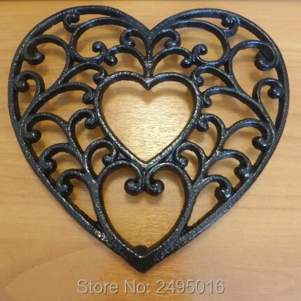 Us 22 99 Decorative Cast Iron Trivet For Kitchen Or Dining Table With Heart Shaped In Mats Pads From Home Garden On Aliexpress Com Alibaba