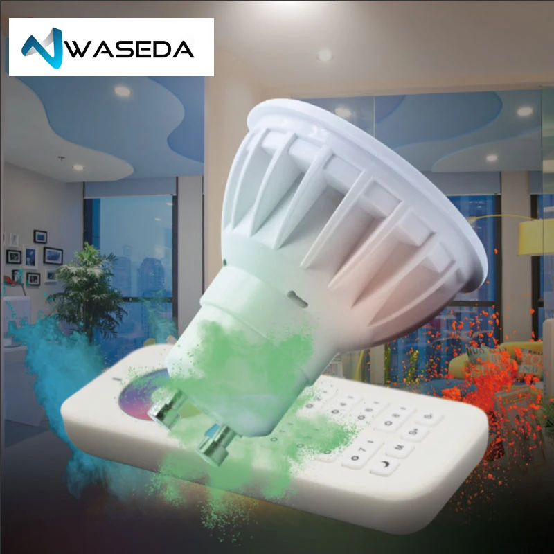 Waseda GU10 Точечный светильник DC12V 2 4G Беспроводная диммируемая Светодиодная лампа RGB