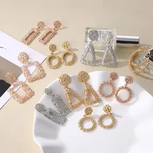 IPARAM, модные, Роскошные, металлические, геометрические, большие серьги для женщин, Европа и Америка, Ретро стиль, сердце, круг, висячие серьги, богемное ювелирное изделие