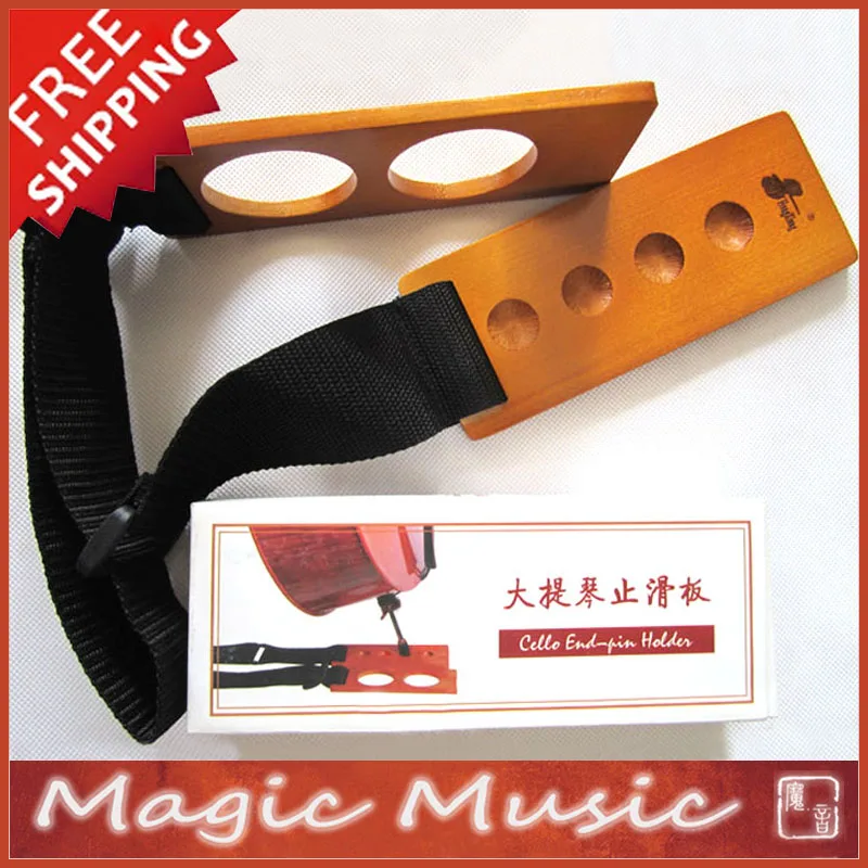 

Free shipping! Cello End Pin Stopper Endpin Holder with Adjustable Black Strap, Wooden Anti-slip Holder for All Size Cellos