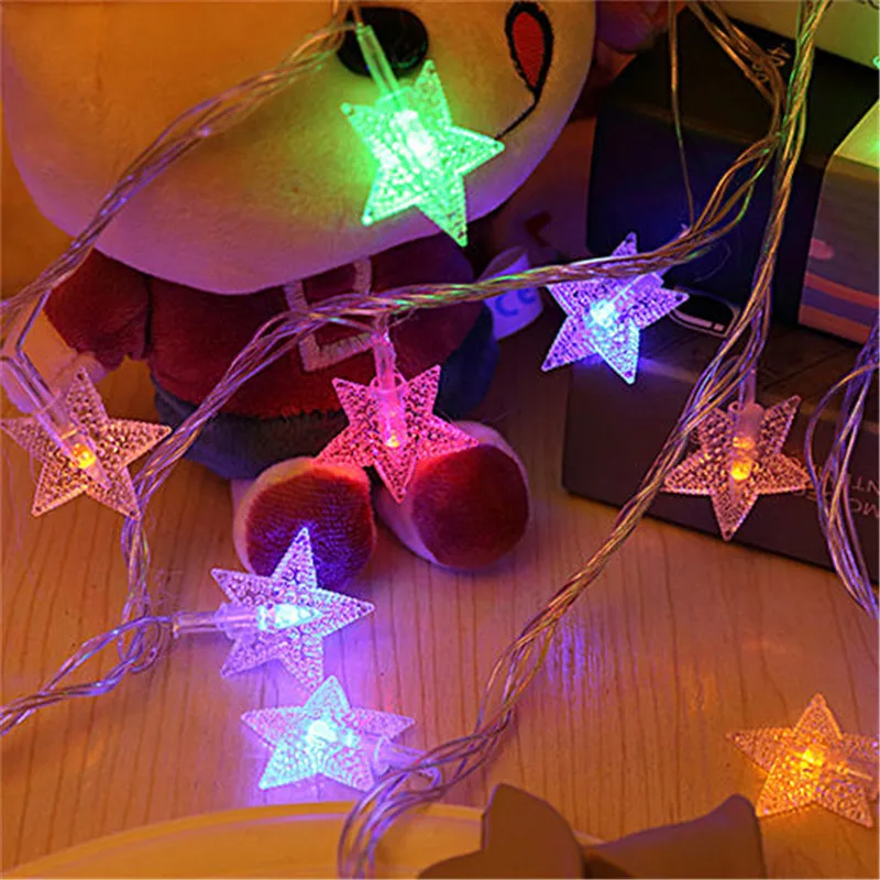 3 м 20 светодиодный s в форме звезды светодиодный гирлянды Праздничные рождественские вечеринки Свадебные украшения на батарейках ночные огни