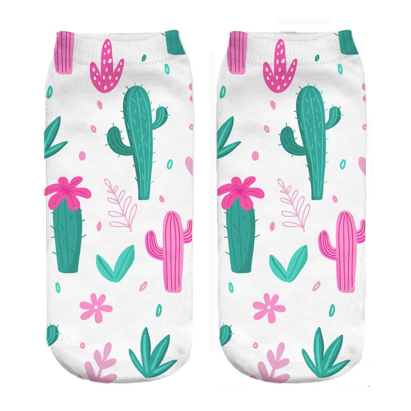 С милым мультипликационным принтом кактус Альпака 3D носки с напечатанным цифровым принтом новая женщина и носки для девочки 20 см; Прямая поставка