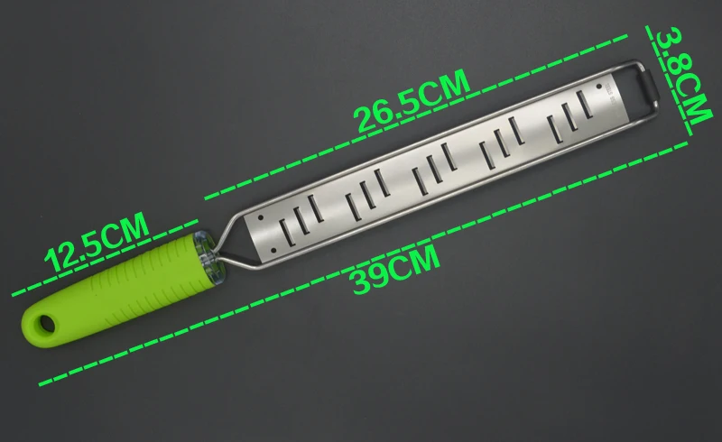 Овощерезка длинная терка для микросамолета с зеленой ручкой и пластиковой крышкой, маленькая терка для сыра в форме зубов