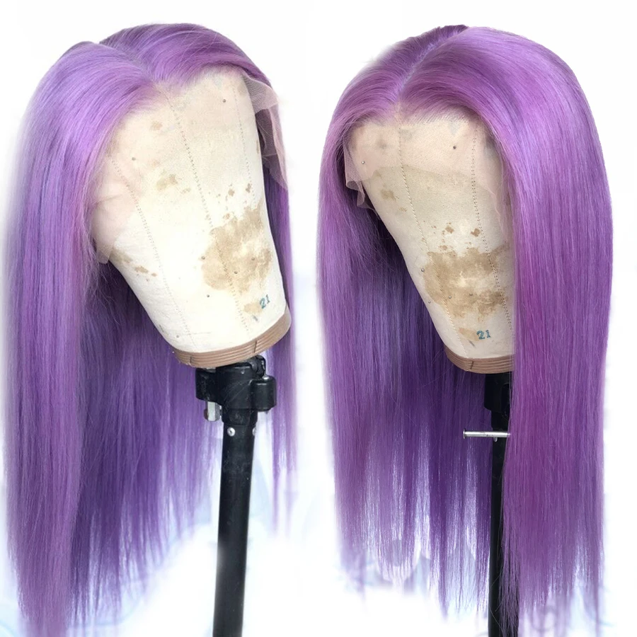 Fabwigs светильник фиолетовый полный шнурок человеческие волосы парики с детскими волосами предварительно сорванные прозрачные кружевные парики для женщин бразильские волосы remy