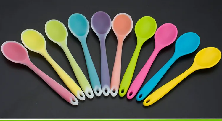 Tableware Spoons Creative Silicone Mini Spoons High Temperature Resistant Silicone Spoons Safety silica Gel