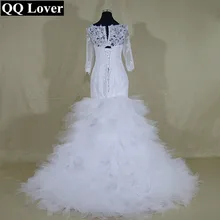 QQ Lover 2019 Sexy African Half Sleeves Mermaid Wedding Dresses Beaded Bridal Gown Custom made