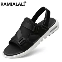 Мужские повседневные дышащие пляжные сандалии; летняя модная обувь на платформе; sandalias Hombre; мужские шлепанцы на плоской подошве; Homme; высокое качество