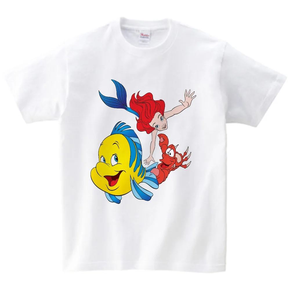 Детская одежда с изображением русалки футболки с короткими рукавами для мальчиков и девочек, топы, футболки для малышей детская одежда футболки N