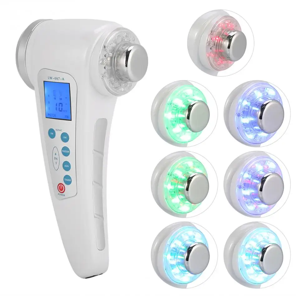 

4 In1 Ultrasonic Massager Anti Aging LED Photon Light Ion Importing Face Body Shaper Ultrasound Skin Rejuvenation Skin Care tool